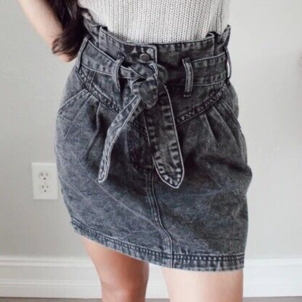 Gilli JAELYN BLACK DENIM SKIRT Women's Large NWT
